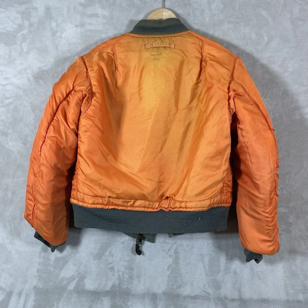 VTG 60s USAF MA-1 Reversible Bomber Jacket Mens Small 1964 Patches *READ*